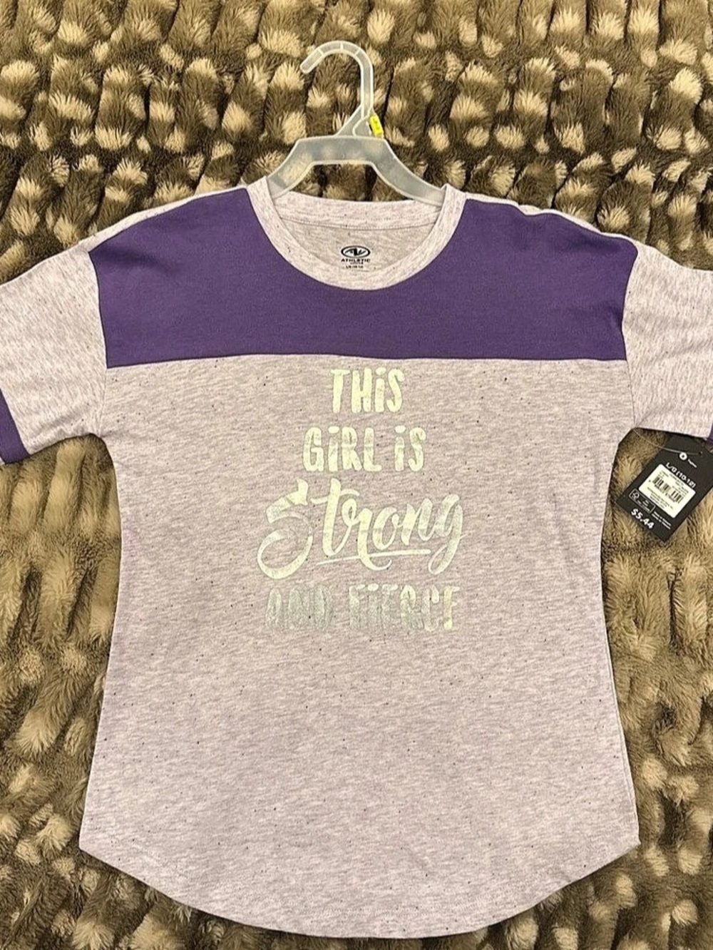 Athletic Works Stay Fierce Girl's Short Sleeve Graphic T-Shirt Girls Large
